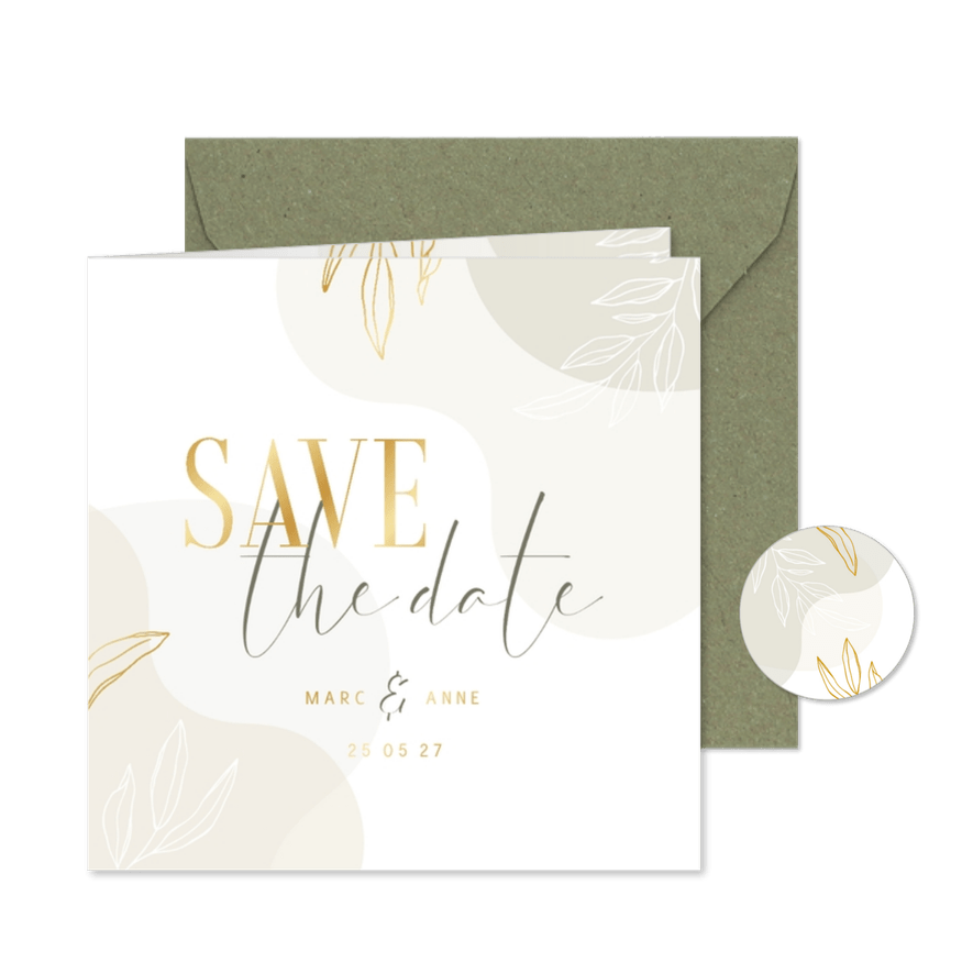 Karte Save the Date Hochzeit elegant & abstrakt - Karteneindruck