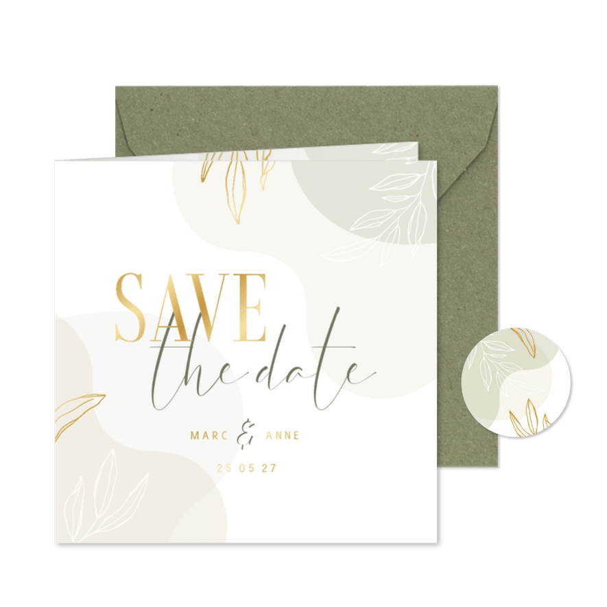 Karte Save the Date Hochzeit elegant & abstrakt - Karteneindruck