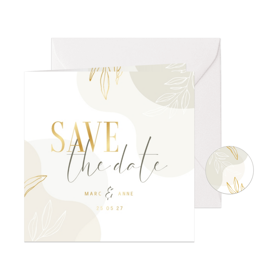 Karte Save the Date Hochzeit elegant & abstrakt - Karteneindruck
