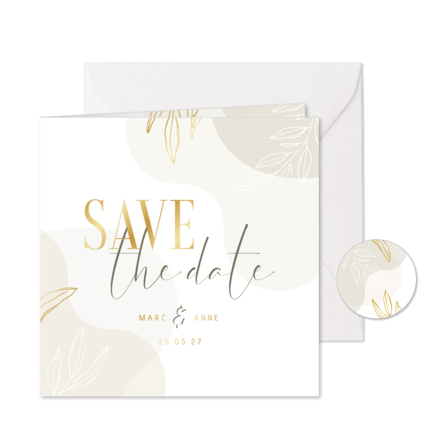 Karte Save the Date Hochzeit elegant & abstrakt - Karteneindruck
