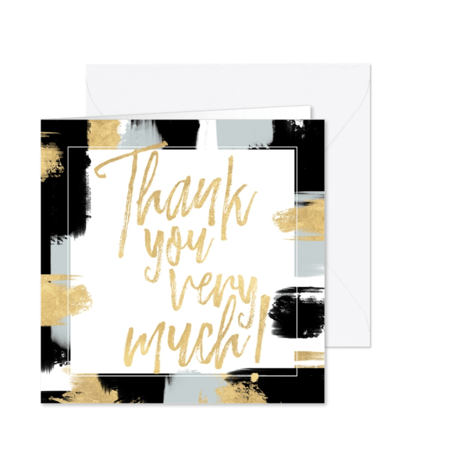 Karte 'Thank you very much' Farbstreifen & Foto innen - Karteneindruck