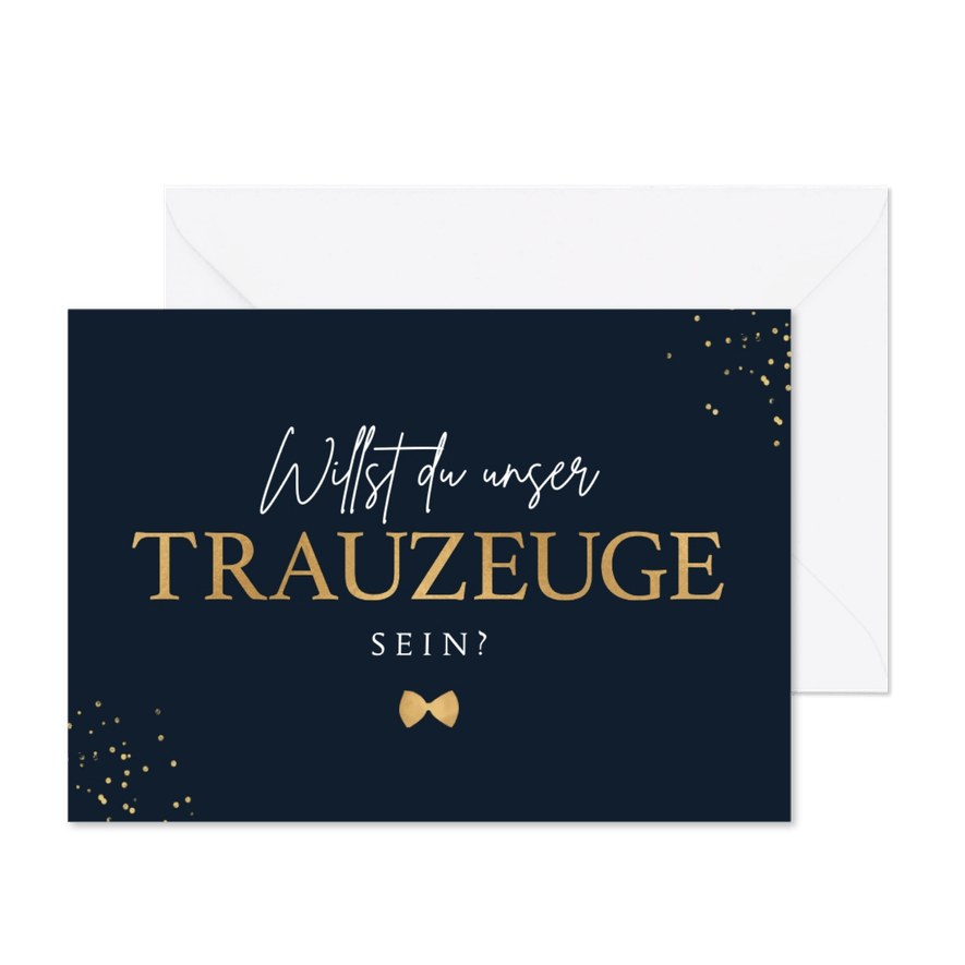 Karte Trauzeuge Fliege - Karteneindruck