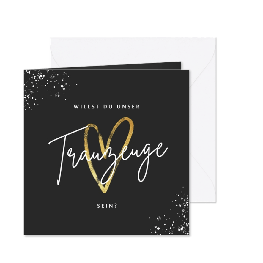 Karte Trauzeuge mit Herz - Karteneindruck