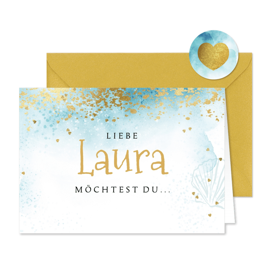 Karte Trauzeugin Beachlook - Karteneindruck
