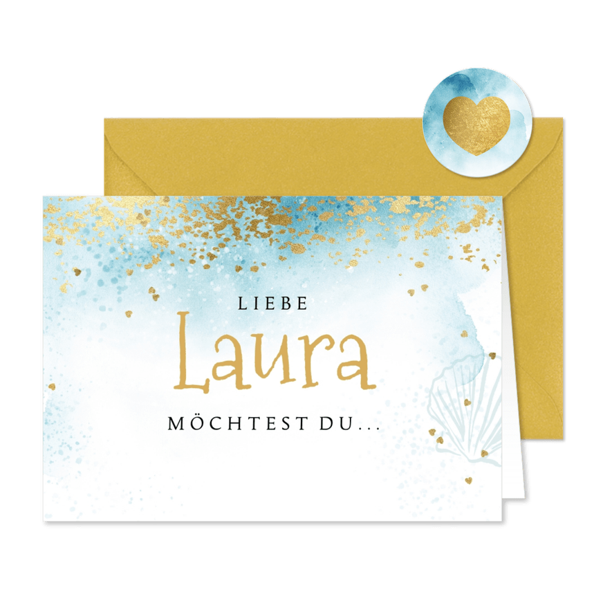 Karte Trauzeugin Beachlook - Karteneindruck
