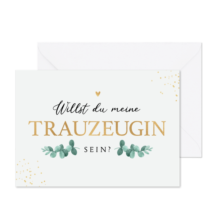 Karte Trauzeugin Eukalyptus - Karteneindruck
