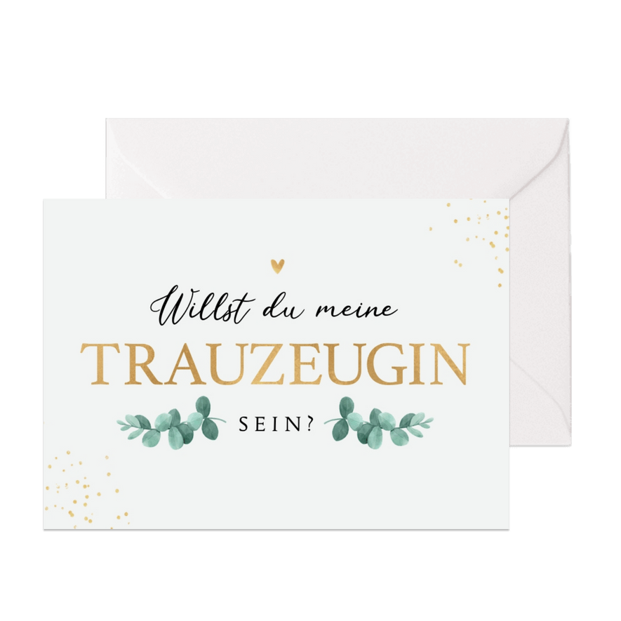 Karte Trauzeugin Eukalyptus - Karteneindruck
