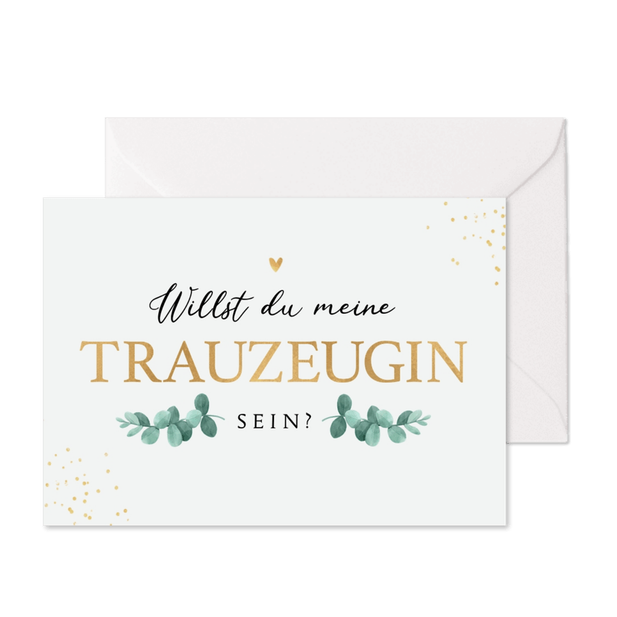 Karte Trauzeugin Eukalyptus - Karteneindruck
