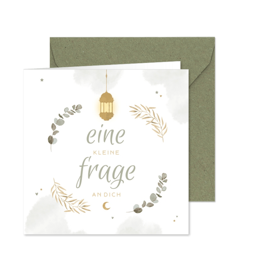 Karte Trauzeugin fragen Arabian Vibes - Karteneindruck
