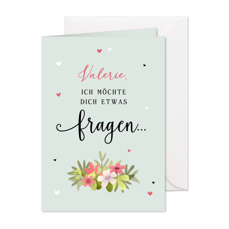 Karte Trauzeugin fragen Blumen Vintagelook - Karteneindruck
