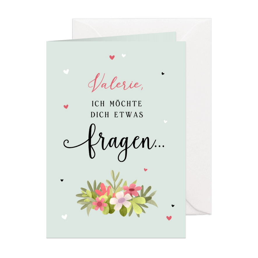 Karte Trauzeugin fragen Blumen Vintagelook - Karteneindruck
