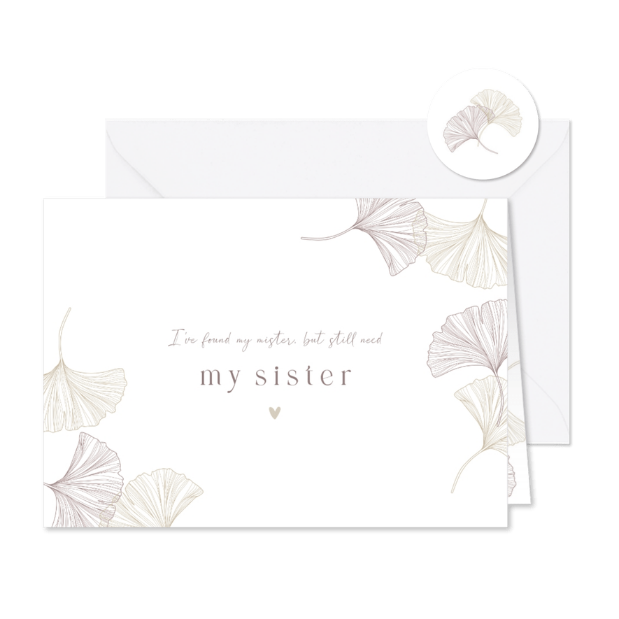 Karte Trauzeugin Ginkgo pur & natürlich - Karteneindruck