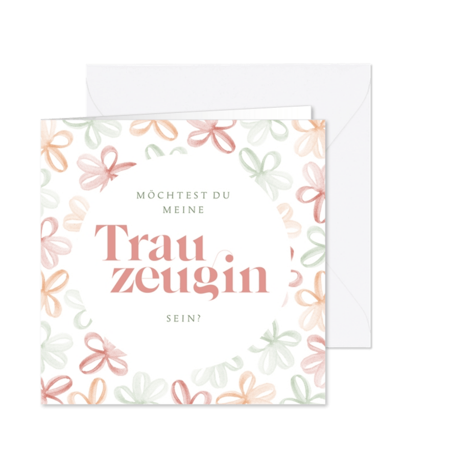 Karte Trauzeugin mit Frühlingsblumen - Karteneindruck