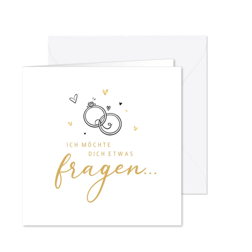 Karte Trauzeugin/Trauzeuge Ringe Doodles - Karteneindruck