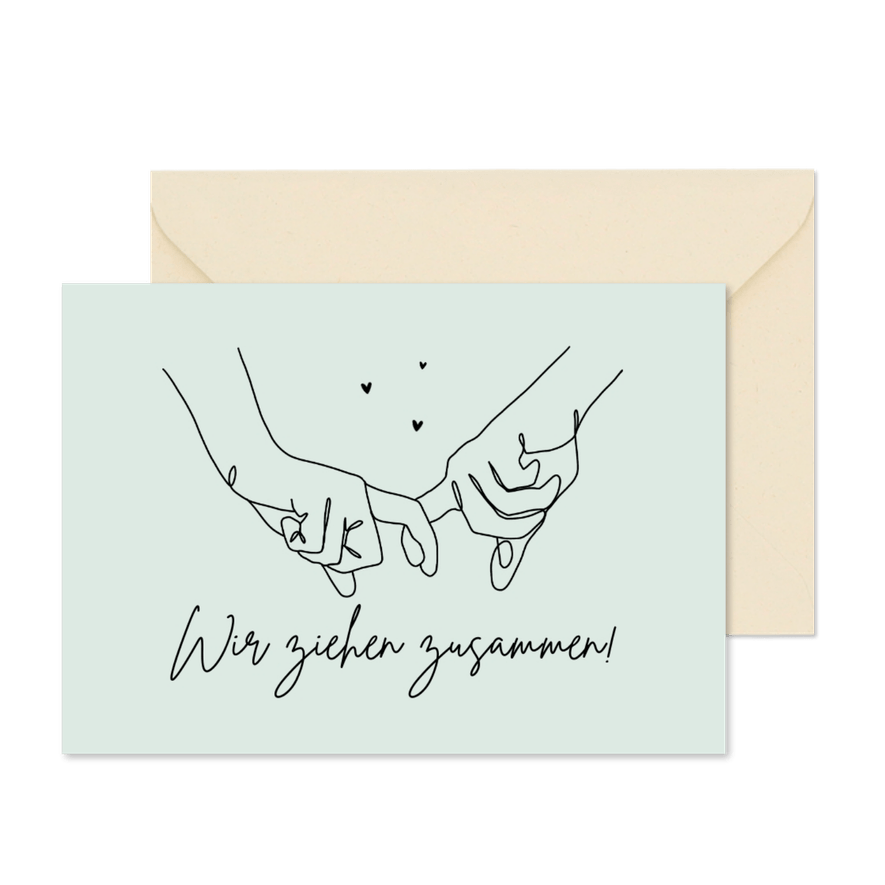 Karte Umzug Hände zusammenziehen - Karteneindruck