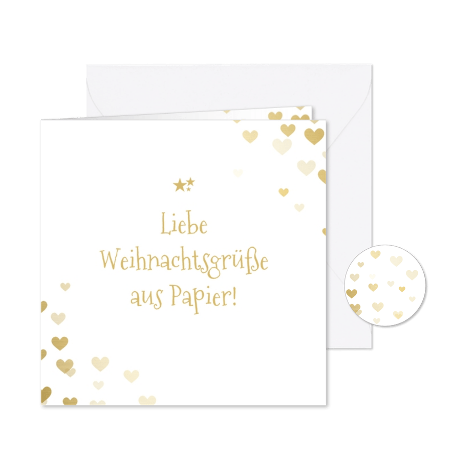 Karte 'Weihnachtsgrüße aus Papier' - Karteneindruck