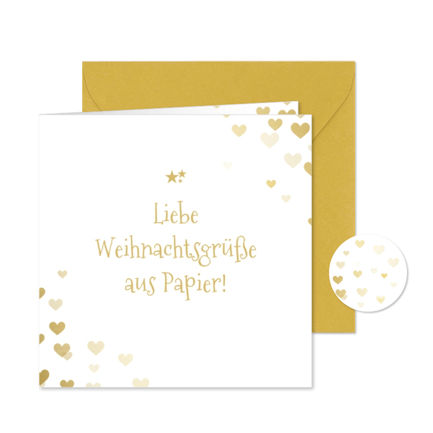 Karte 'Weihnachtsgrüße aus Papier' - Karteneindruck