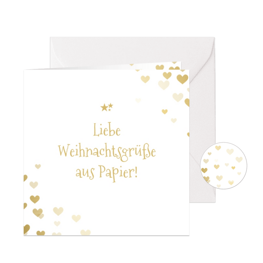 Karte 'Weihnachtsgrüße aus Papier' - Karteneindruck
