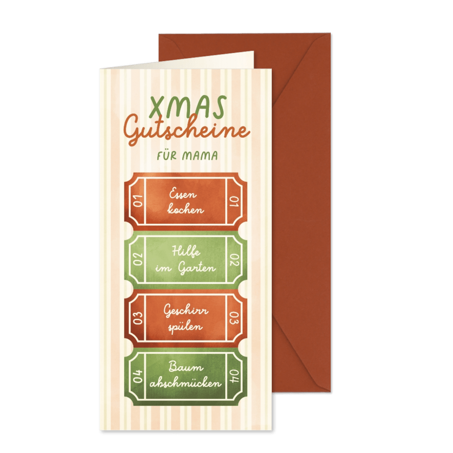 Karte XMAS-Gutscheine  - Karteneindruck
