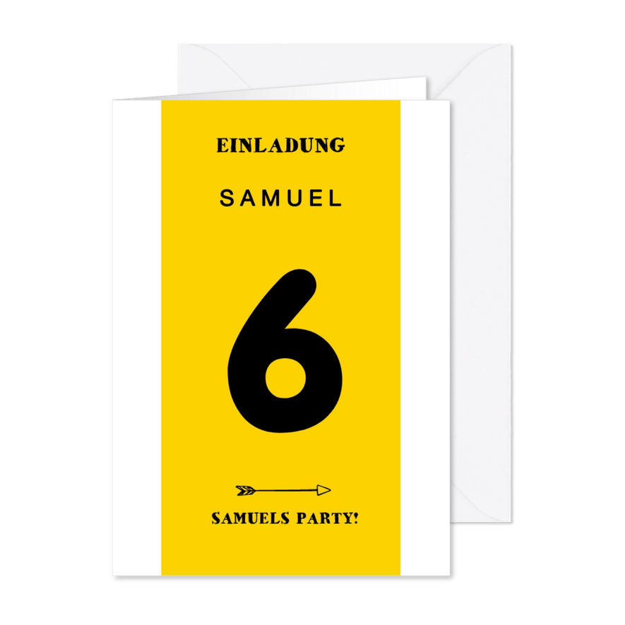 Kindergeburtstag Einladung Fußball Trikot Foto innen 6 Jahre - Karteneindruck
