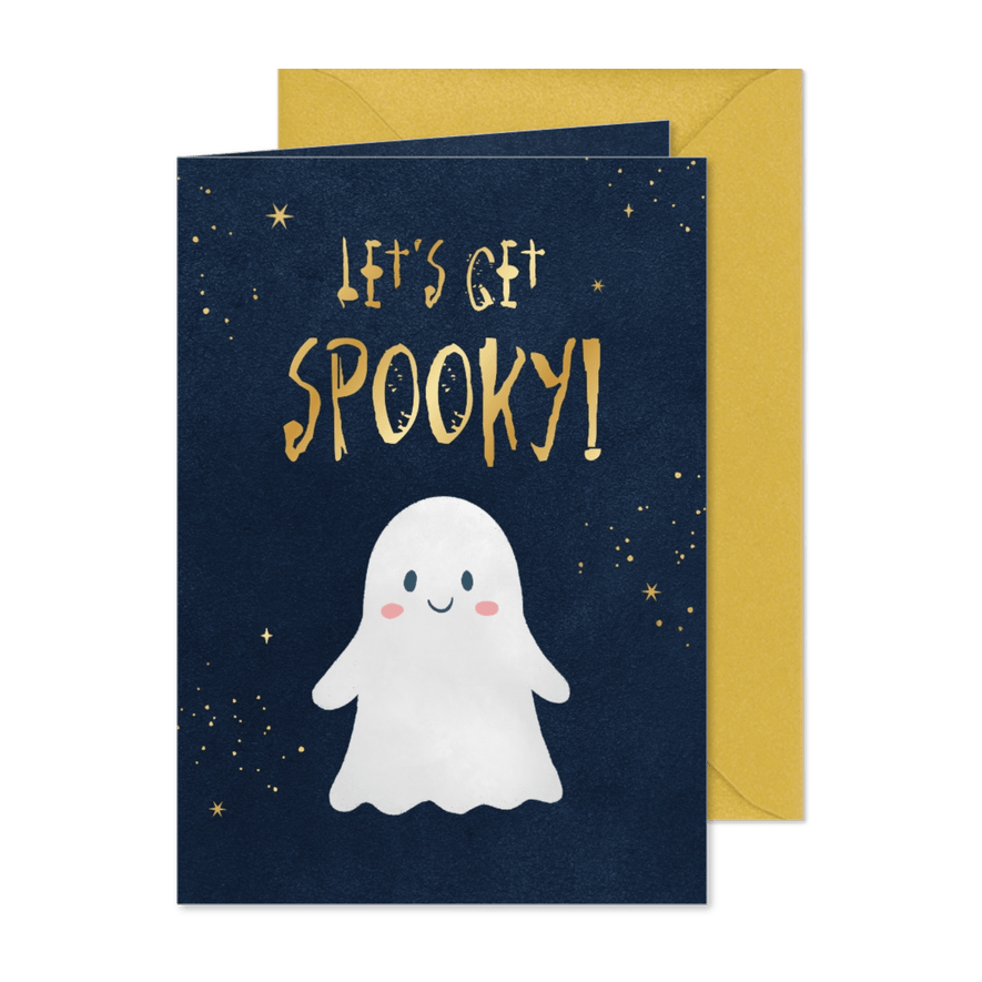Kindergeburtstag Halloween Party kleiner Geist Einladung - Karteneindruck
