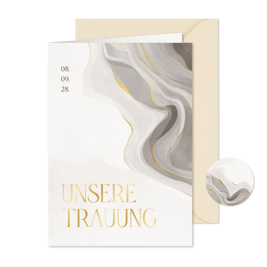Kirchenheft Marmor und Gold - Karteneindruck
