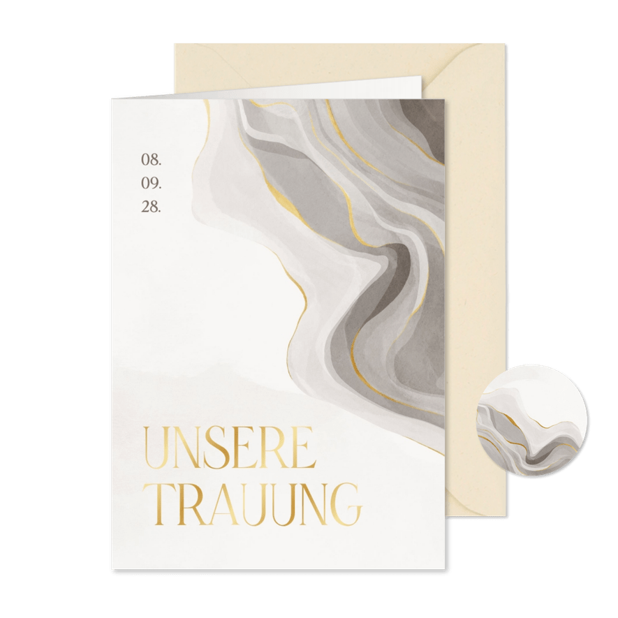 Kirchenheft Marmor und Gold - Karteneindruck
