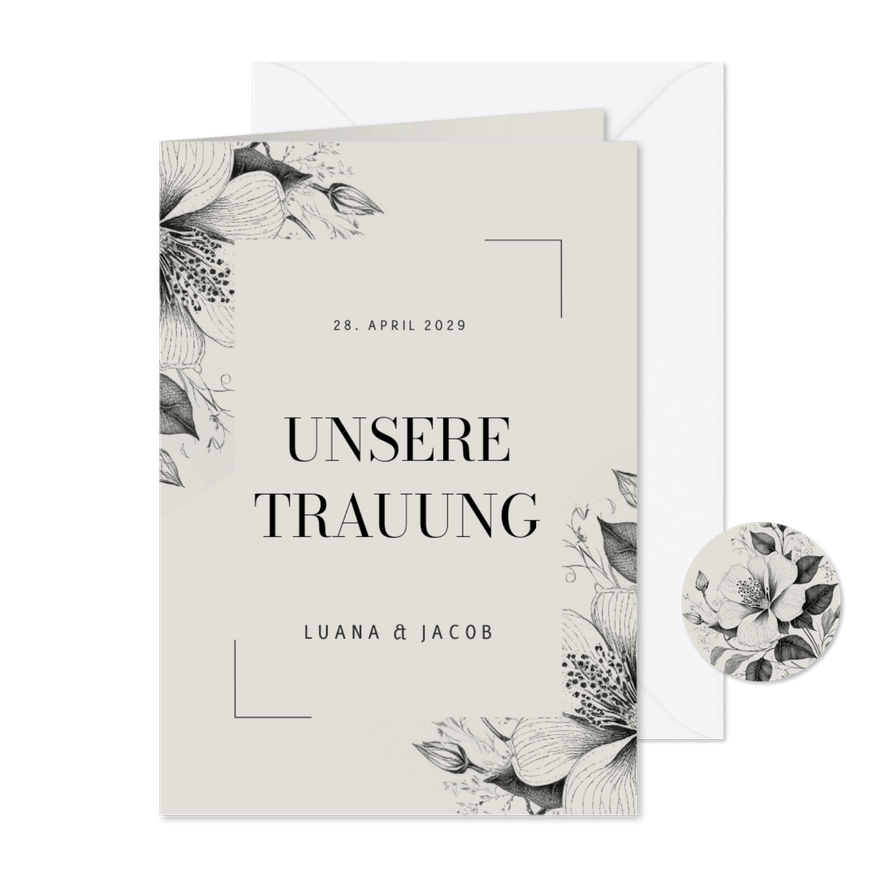 Kirchenheft Vintage Blumen - Karteneindruck