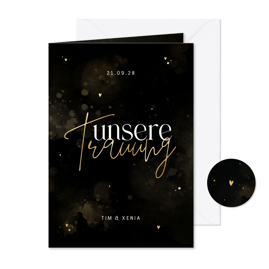 Kirchenheft-Vorlage Hochzeit 'Unsere Trauung'  - Karteneindruck
