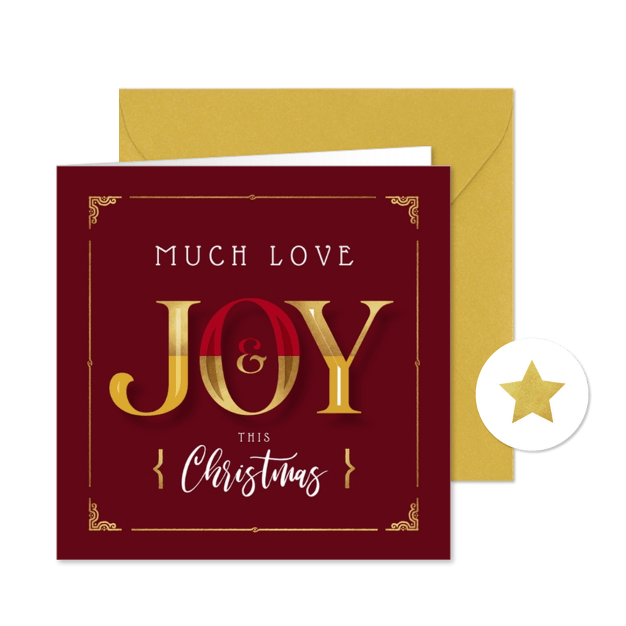 Klassische Weihnachtskarte 'Joy' - Karteneindruck
