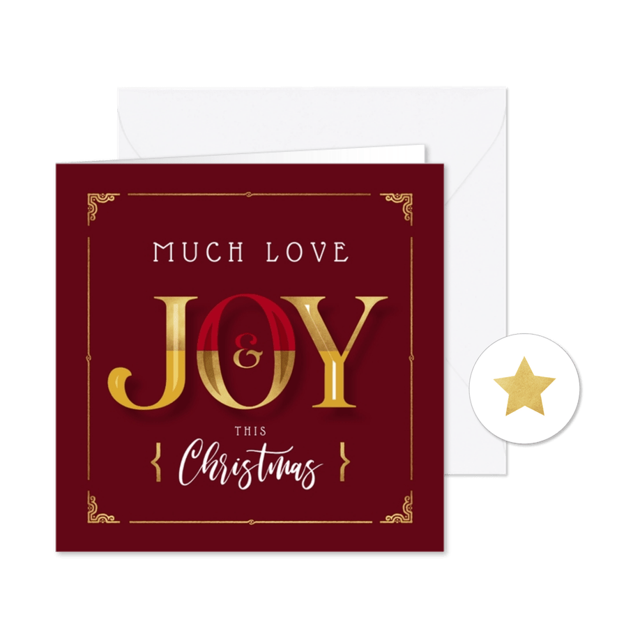 Klassische Weihnachtskarte 'Joy' - Karteneindruck