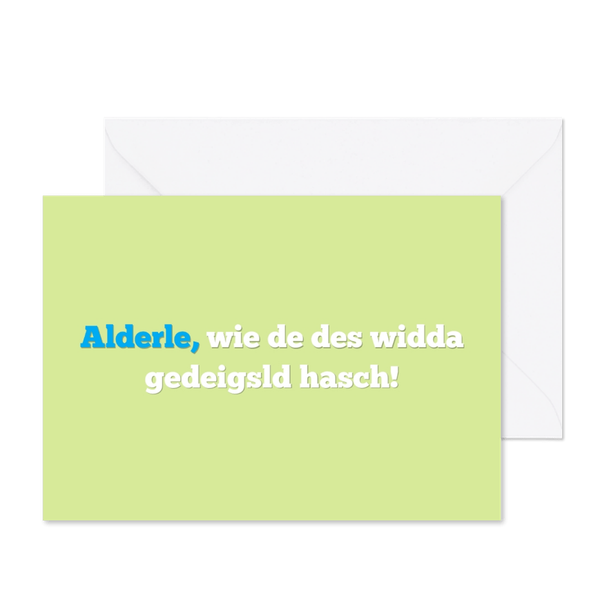 Komplimentkarte badisch 'Alderle' - Karteneindruck
