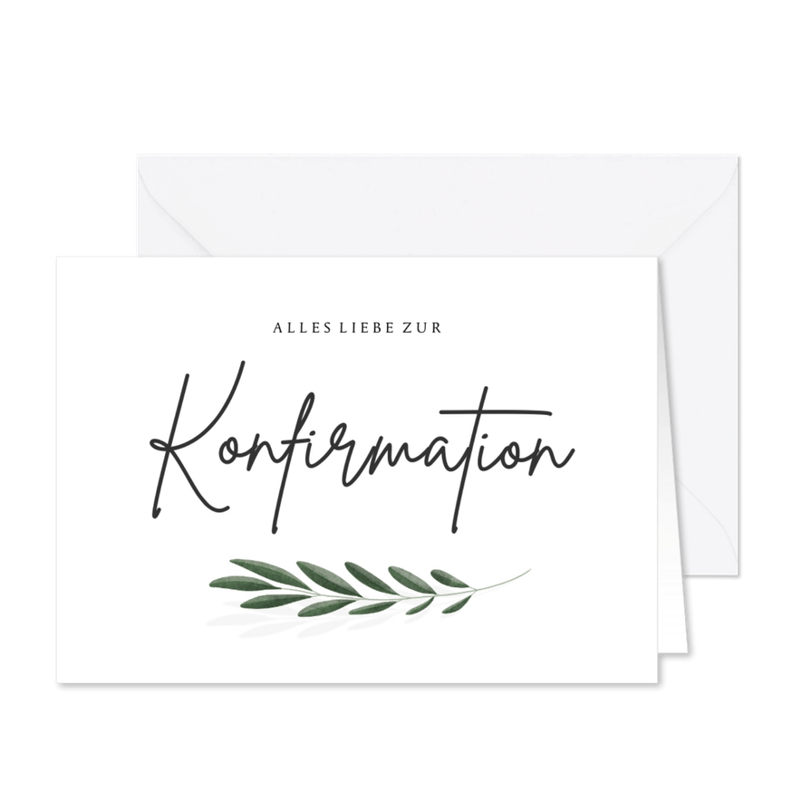 Konfirmation Glückwunschkarte Olivenzweig - Karteneindruck