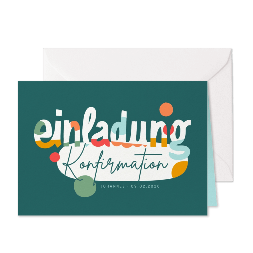 Konfirmationseinladung modernes Lettering - Karteneindruck
