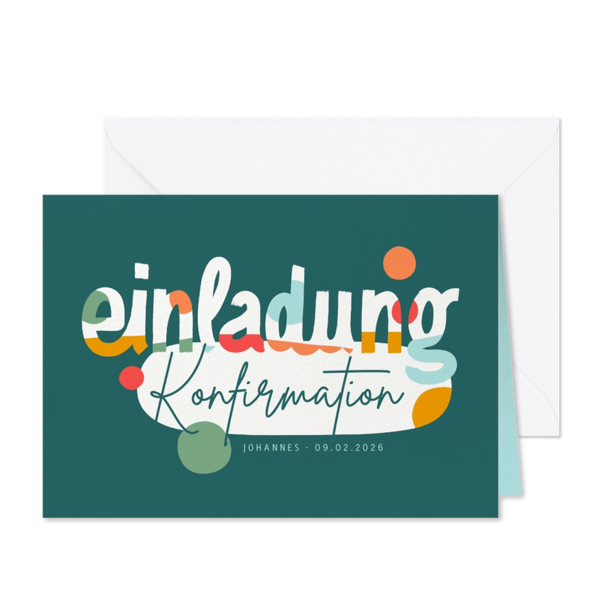 Konfirmationseinladung modernes Lettering - Karteneindruck
