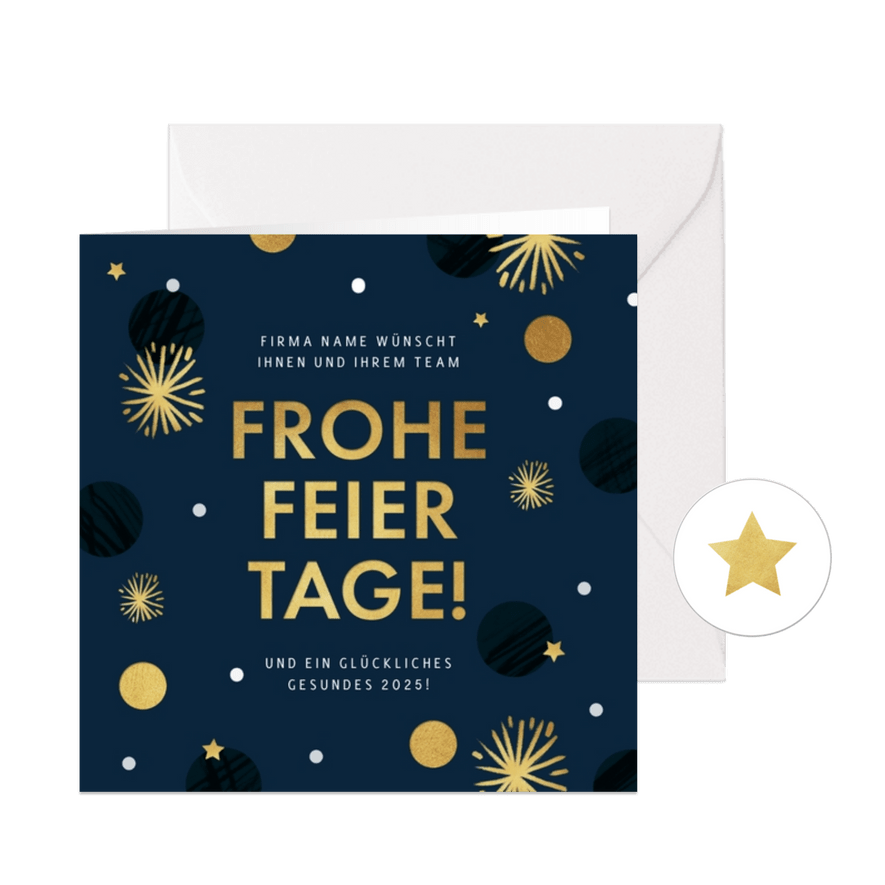 Kunden-Weihnachtskarte 'Frohe Feiertage' - Karteneindruck
