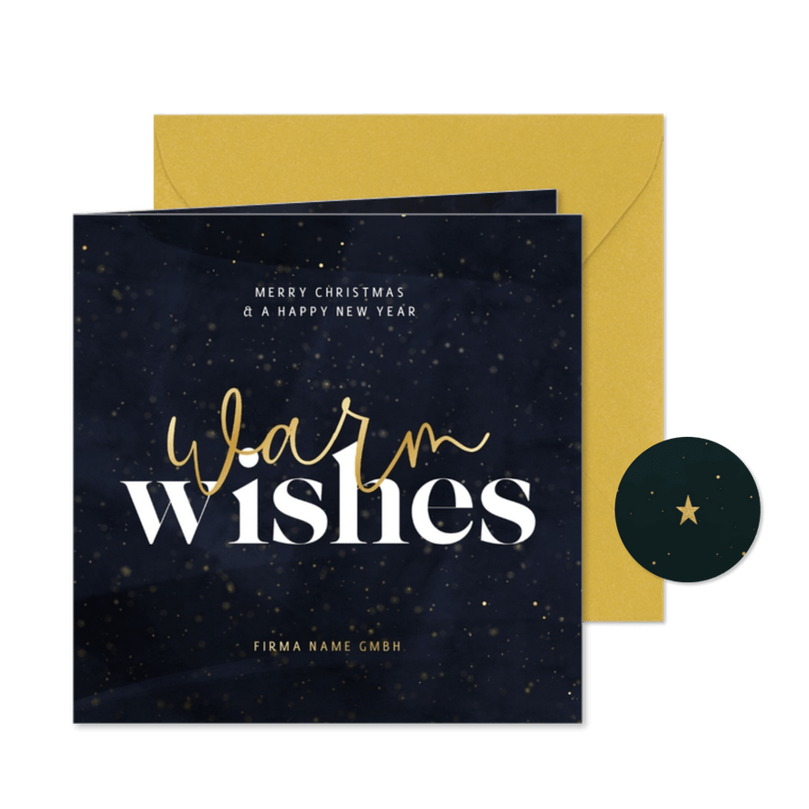 Kunden-Weihnachtskarte 'Warm wishes' - Kartenvorschau
