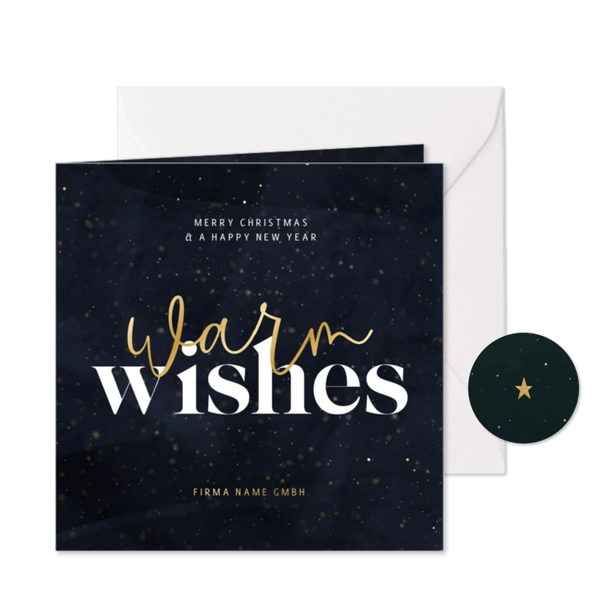 Kunden-Weihnachtskarte 'Warm wishes' - Karteneindruck
