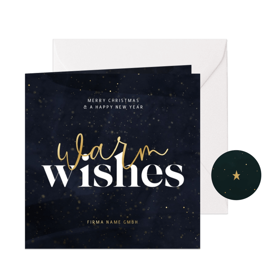 Kunden-Weihnachtskarte 'Warm wishes' - Karteneindruck
