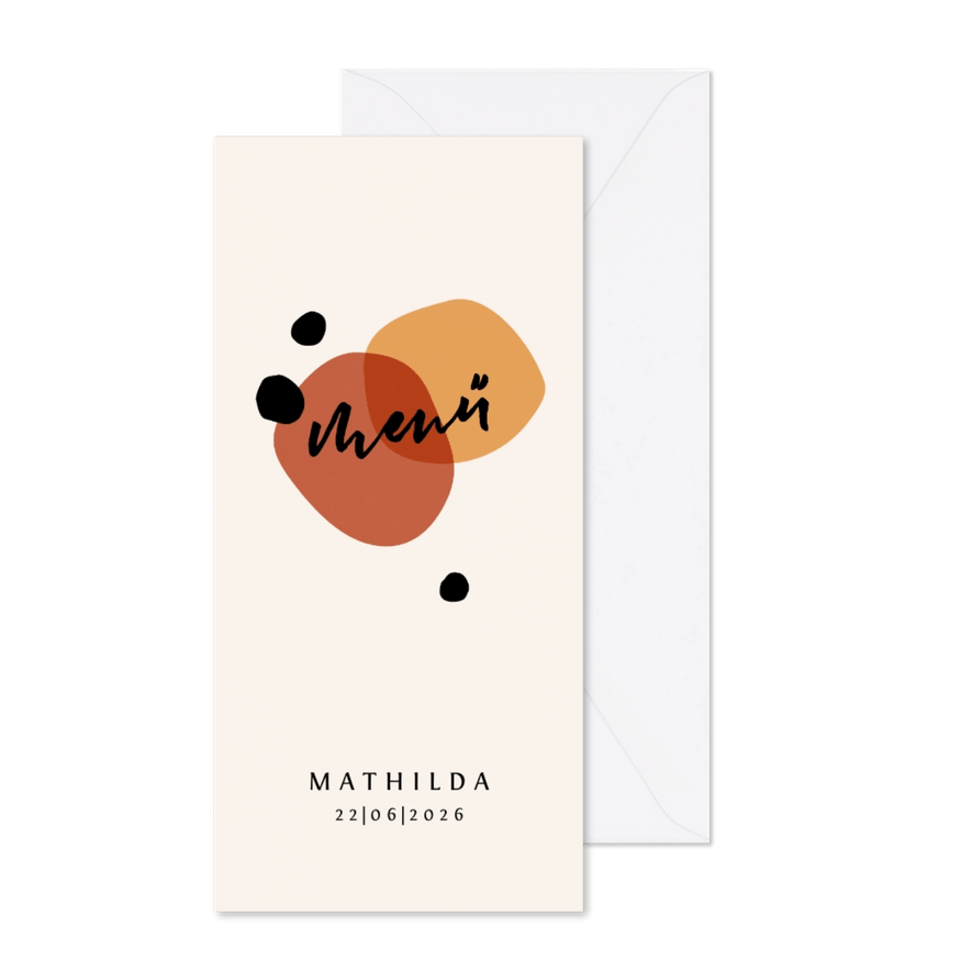 Menü Jugendweihe Lettering und Dots - Karteneindruck