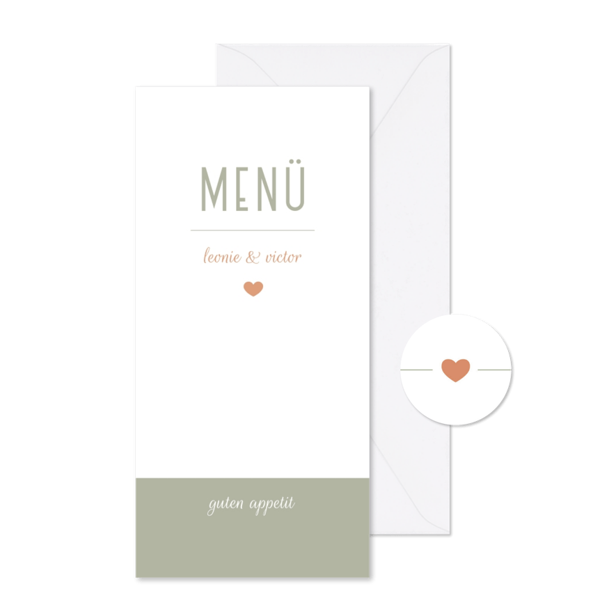 Menükarte Hochzeit moderne Klassik - Karteneindruck