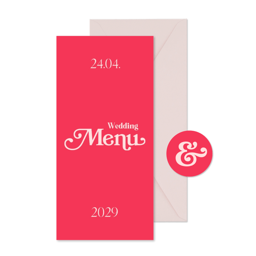 Menükarte Hochzeit Retro-Optik - Kartenvorschau