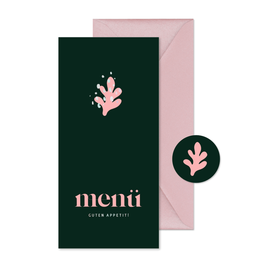 Menükarte Hochzeitsfeier abstrakte Blume - Karteneindruck
