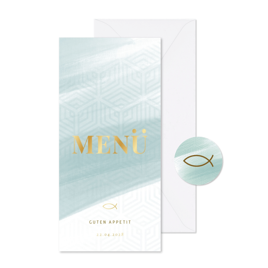 Menükarte Konfirmation grafischer Look - Karteneindruck