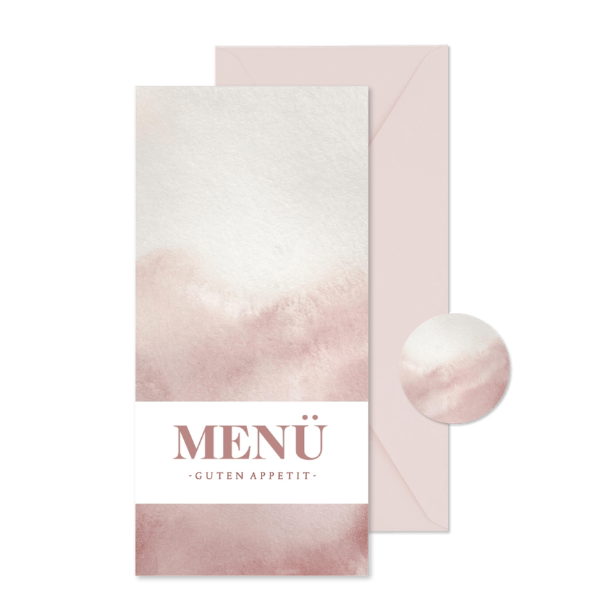 Menükarte Konfirmation rosa Aquarell - Karteneindruck
