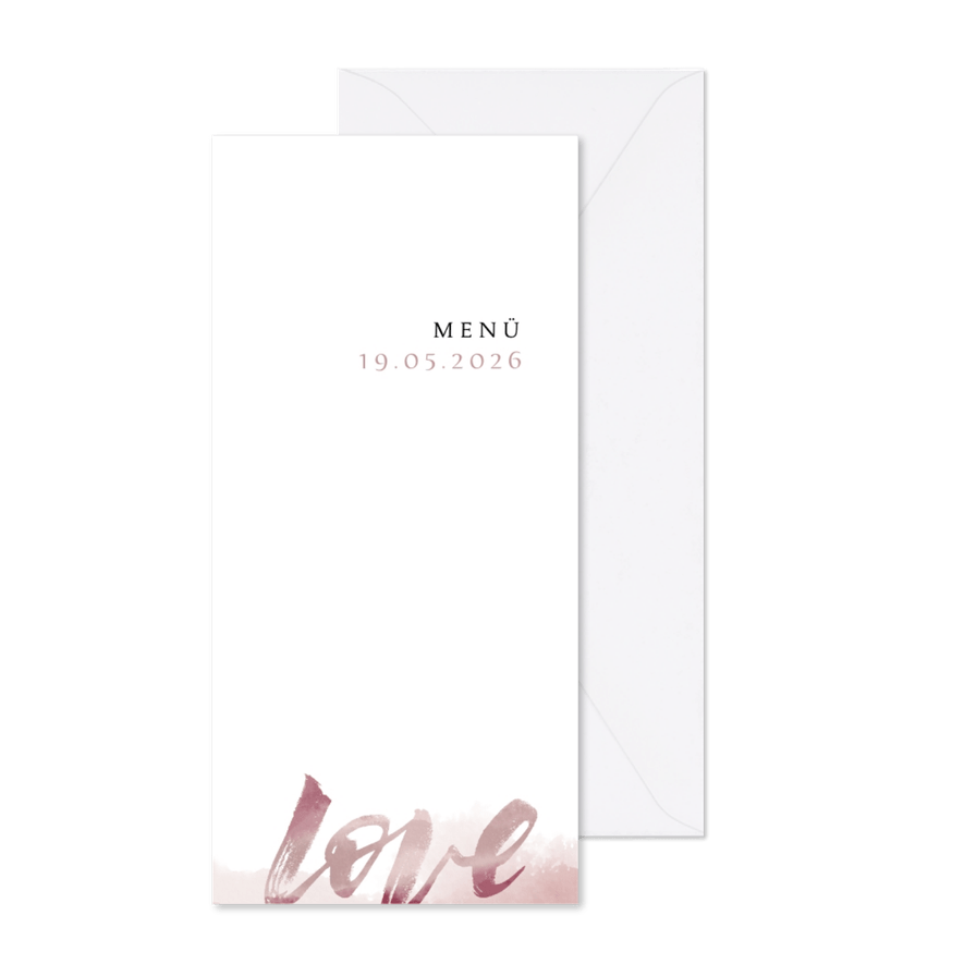 Menükarte zur Hochzeit Love Lettering - Karteneindruck
