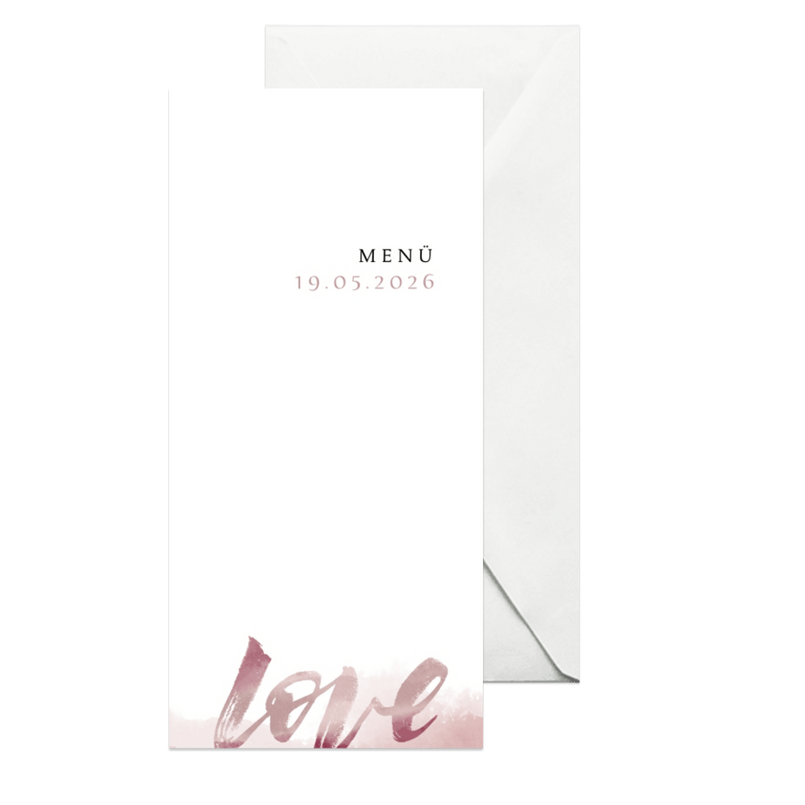 Menükarte zur Hochzeit Love Lettering - Karteneindruck
