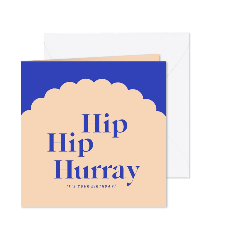 Minimalistische Geburtstagsgrüße 'hip hip hurray' - Karteneindruck