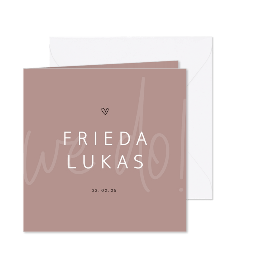 Minimalistische Hochzeitseinladung we do Foto innen - Karteneindruck