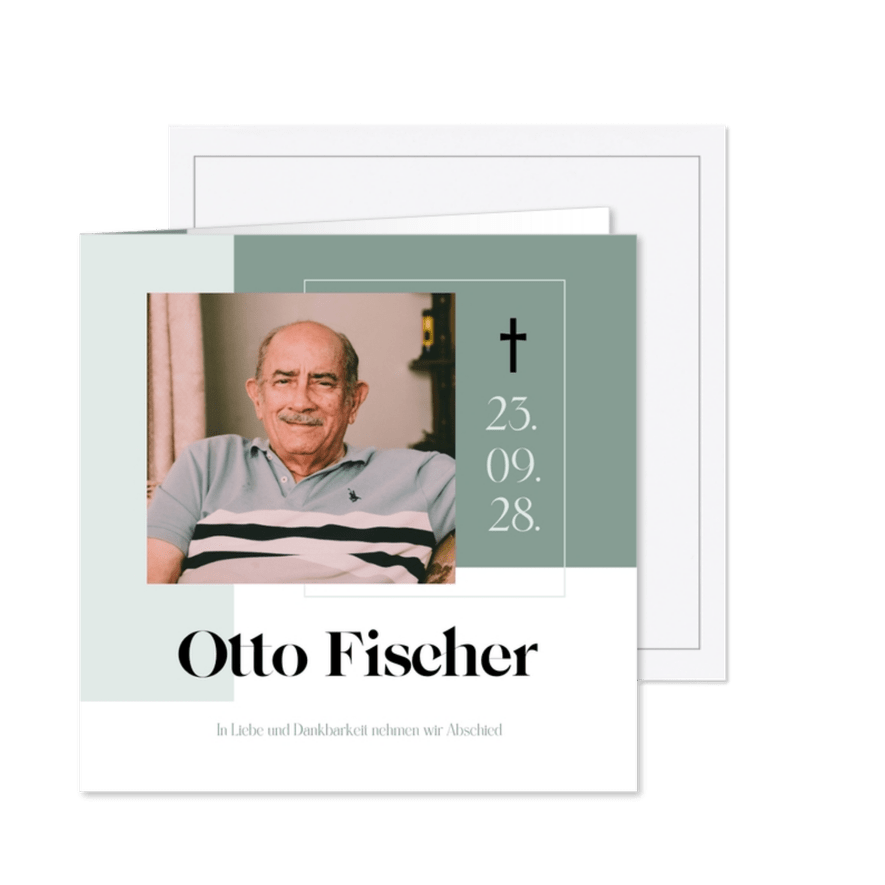 Moderne Einladung Trauerfeier - Karteneindruck
